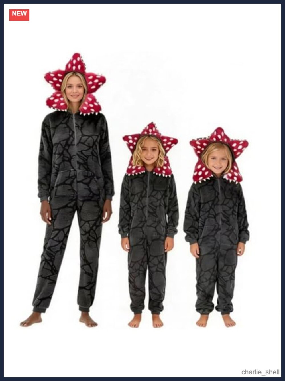 Demogorgon Onesie Pajamas Hooded Fleece Jumpsuit Costume Loungewear Adult Unisex